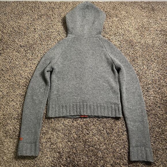 Abercrombie & Fitch 100% Lamb Wool Knit Zip Up Grey Sweater Size Medium - Picture 9 of 13